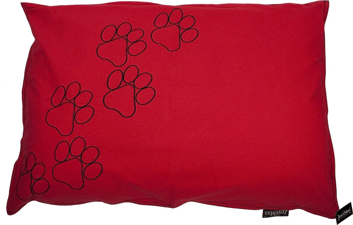 Cuscino per cani Lex max piedi felici rosso - 100 x 70 cm