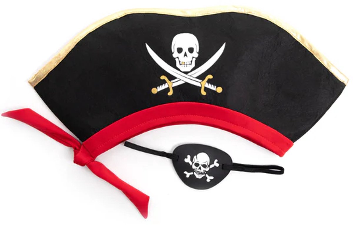 Piccole avventure - cappello da pirata deluxe - con benda sull'occhio