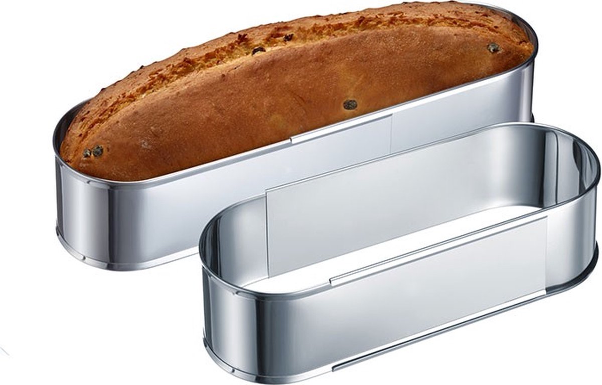 Bandeja para hornear Westmark ovalada, extensible, acero inoxidable, plateada, 31352260