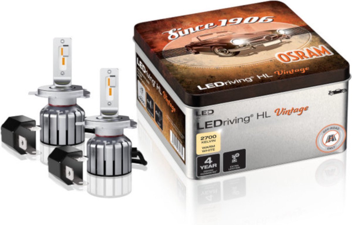 Osram ledriving hl vintage h4 h19 64193dwvnt-2mb set
