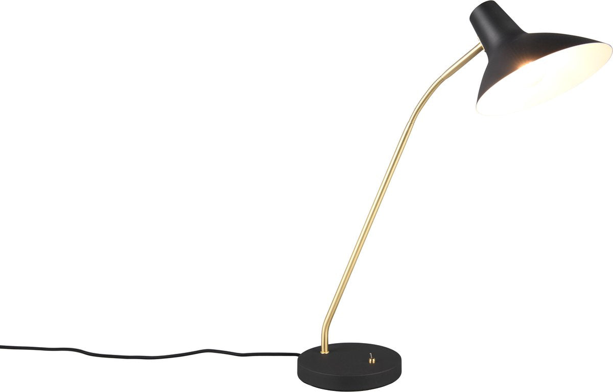 Trio traveller - tafellamp - bureaulamp - zwart-goud - excl. 1x e27 4 w - flexibel