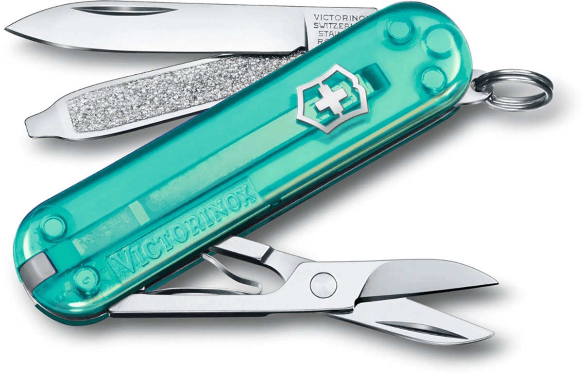 Victorinox classic sd transparent zakmes - tropical surf - 7 functies