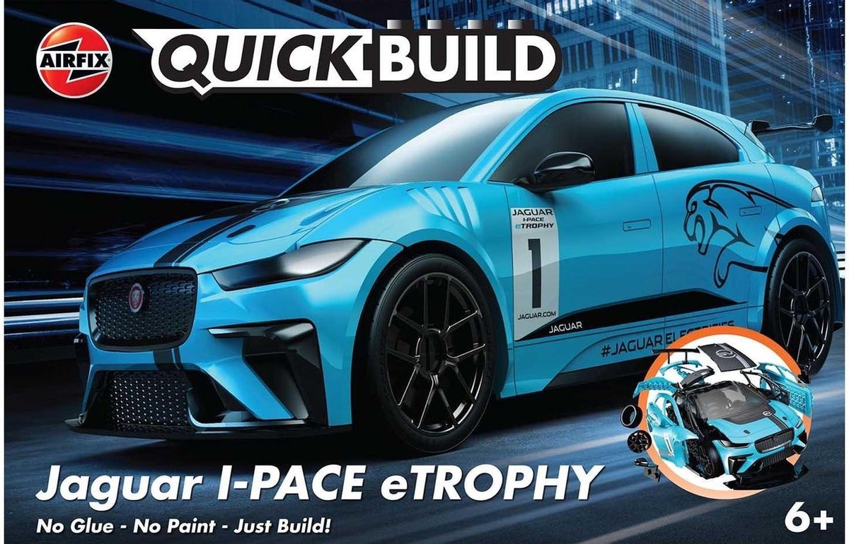 Kit modello Airfix per auto - j6033 quickbuild jaguar i-p etrophy plastica - - kit modello