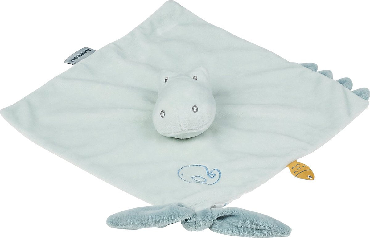 Nattou panno coccole doudou - coccodrillo - romeo, jules e sally - 27x27 cm - verde chiaro