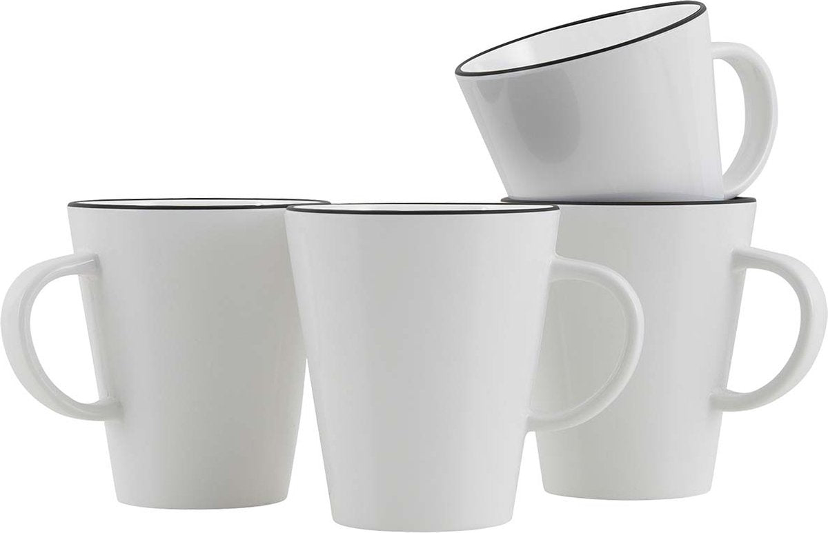 Gimex - linea line - tazza - nera - 4 pezzi