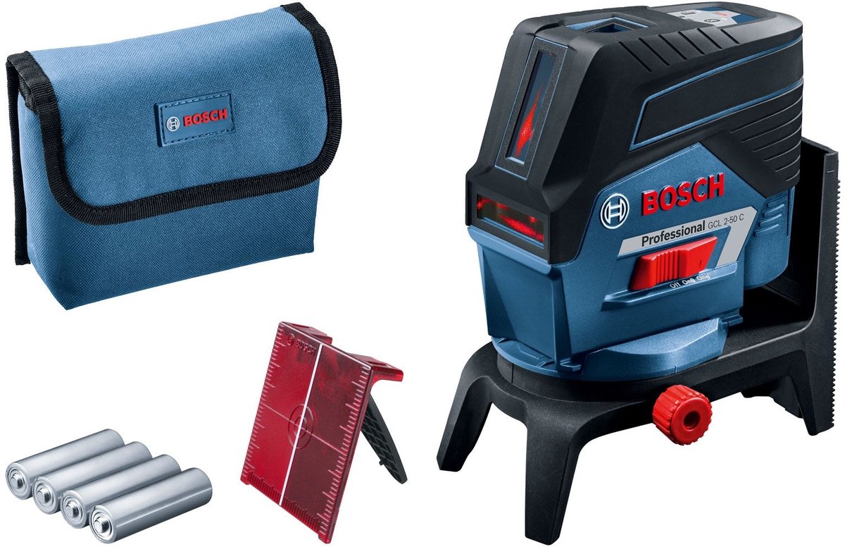 Láser de línea Bosch GCL 2-50 C (RM2 + estuche + 4 pilas AA + placa objetivo)
