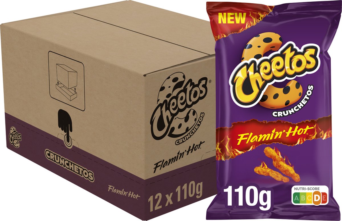 Borsa calda Cheetos crunchetos flamin' (12x 110gr)