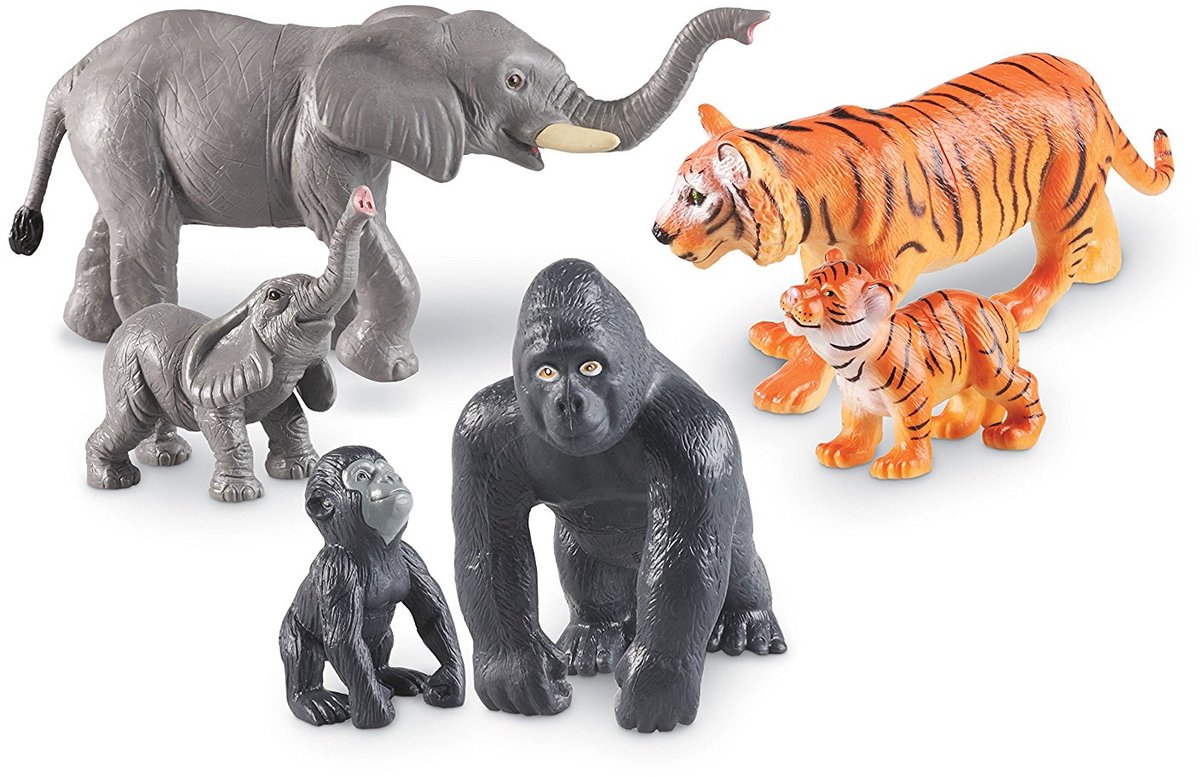 Risorse didattiche animali jumbo della giungla - mamme e bambini - 2+