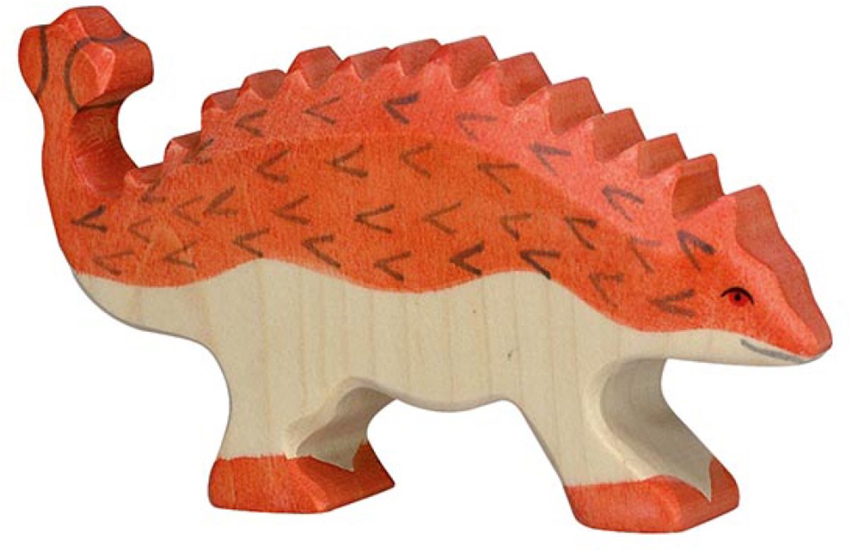 Dinosaurio Holztiger - anquilosaurio - 13x2x7cm - figura de madera - hecho a mano