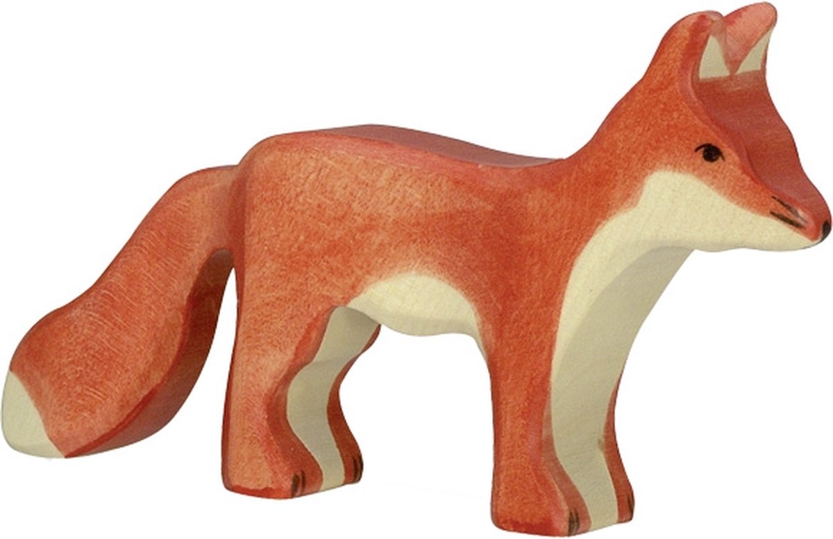 Holztiger bosdieren - vos staand - 14x2x8cm - houten figuur - handgemaakt
