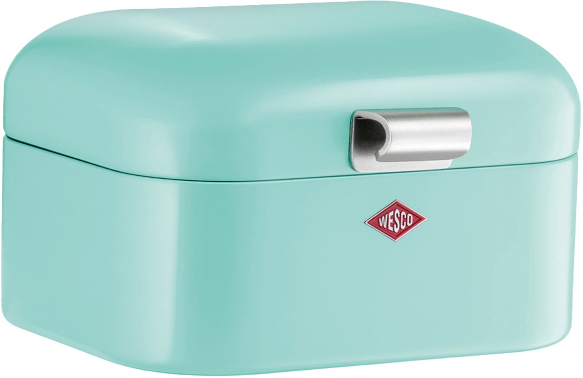 Wesco mini grandy broodtrommel | 2 liter - maat s | metaal - mint | brooddoos