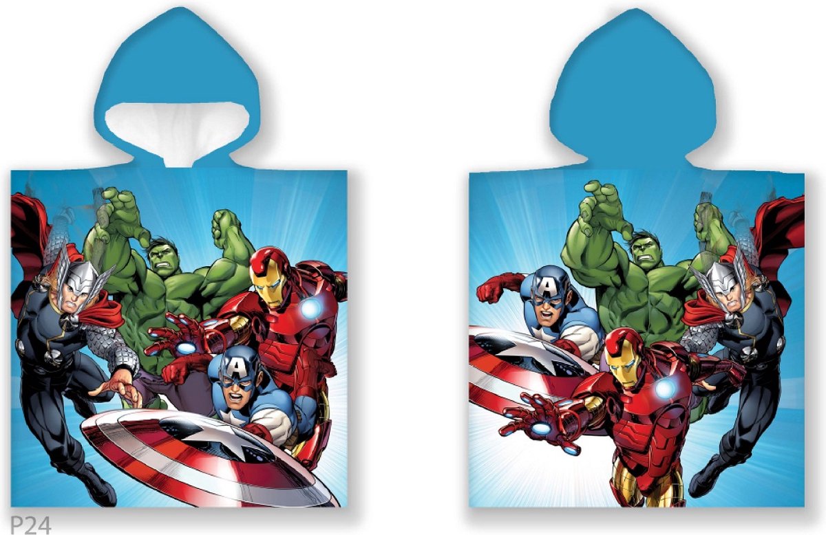 Marvel avengers marvel poncho - 55 x 110 cm - katoen