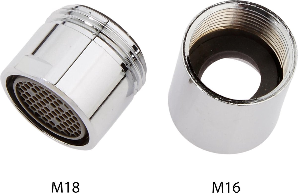 Set rubinetto lavabo Tiger splash eco getto regolatore a risparmio idrico - m16 e m18 - cromo