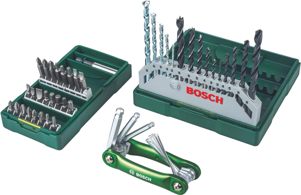 Bosch x-line borenset - 41-delig - voor hout, metaal en steen - met multifunctionele inbussleutelset