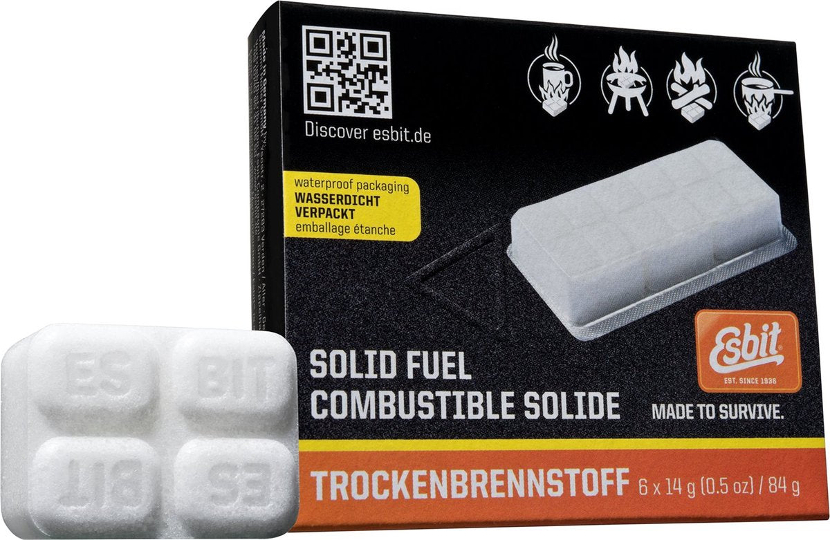 Esbit solid fuel cubes - 6 pieces - 14gr each - 12min burning time
