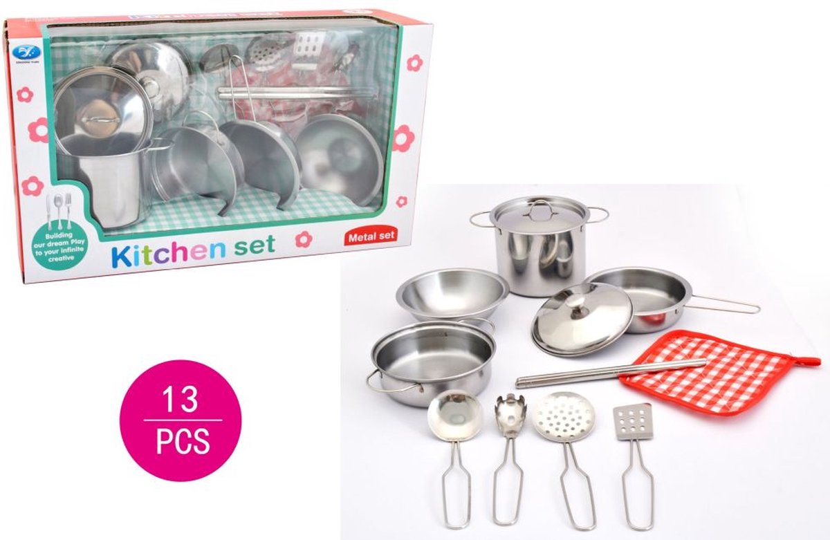 Set pentole in metallo Amuuso +acc. 13 pezzi.