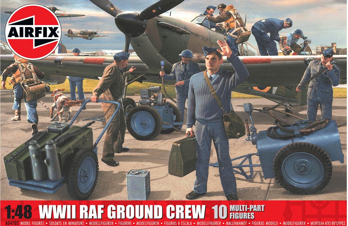 Airfix 1:48 04702 Soldados británicos Segunda Guerra Mundial - Equipo de tierra de Raf - Kit de modelo de plástico de 10 figuras