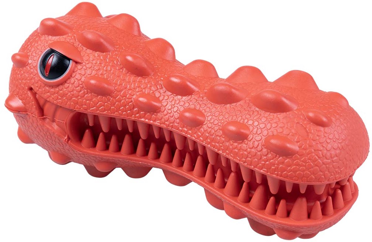 Duvo plus gioco da masticare griplay testa di dinosauro per cani 16x7x7 cm rosso