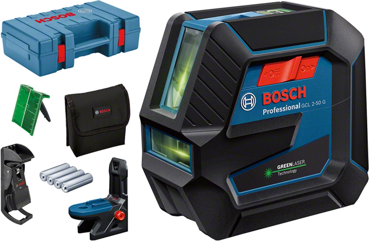 Bosch professional gcl 2-50 g cross line laser verde in valigetta - 0601066m02