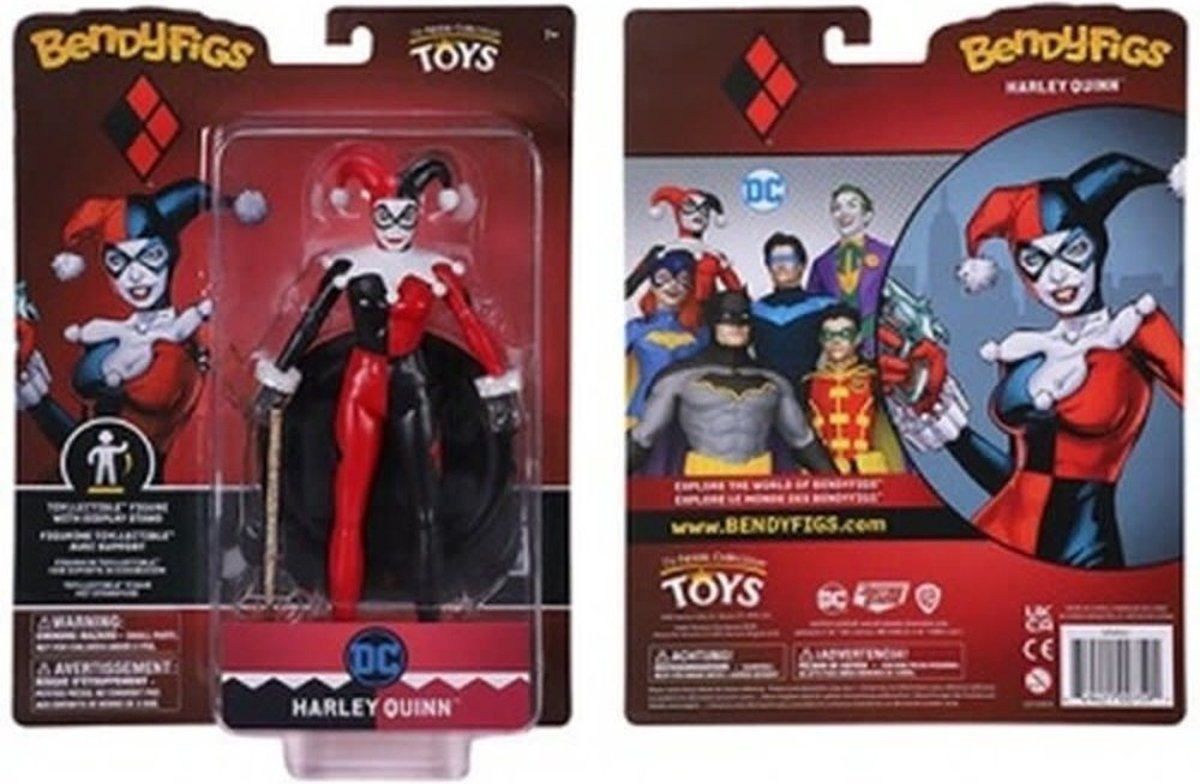 The noble collection dc comics - bendyfigs - traje de bufón de harley quinn