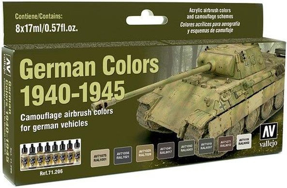 Vallejo modello air german colori 1940-1945 - 8 colori - 17ml - 71206