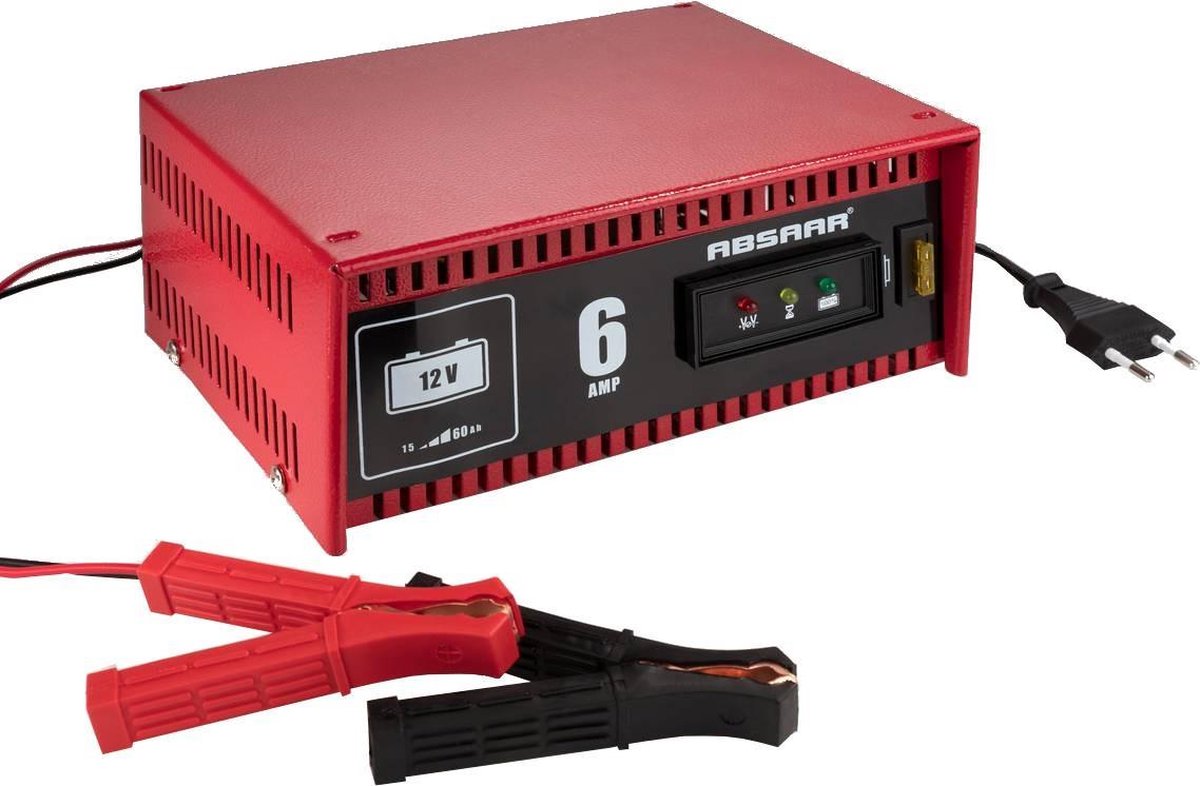Caricabatterie Absaar 12v 6a - per batterie al piombo e batterie AGM - 15-60 ah