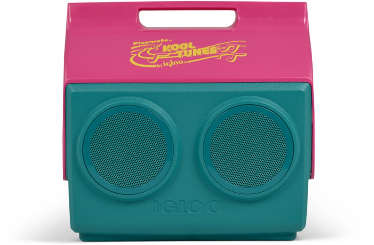 Igloo - playmate retro kooltunes – koelbox met ingebouwde bluetooth speaker - 13 liter - groen -roze