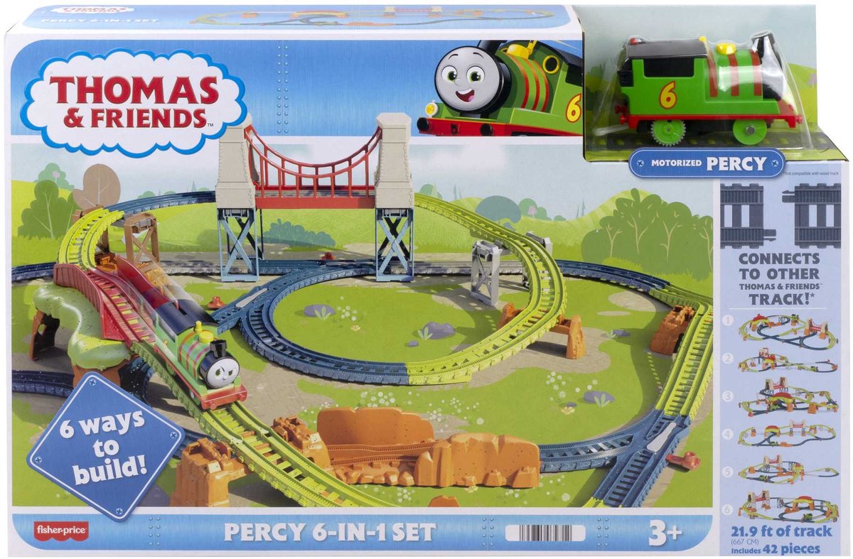 Fisher-Price Tomek e i suoi amici trenino set 6-in-1 con Percy motorizzato
