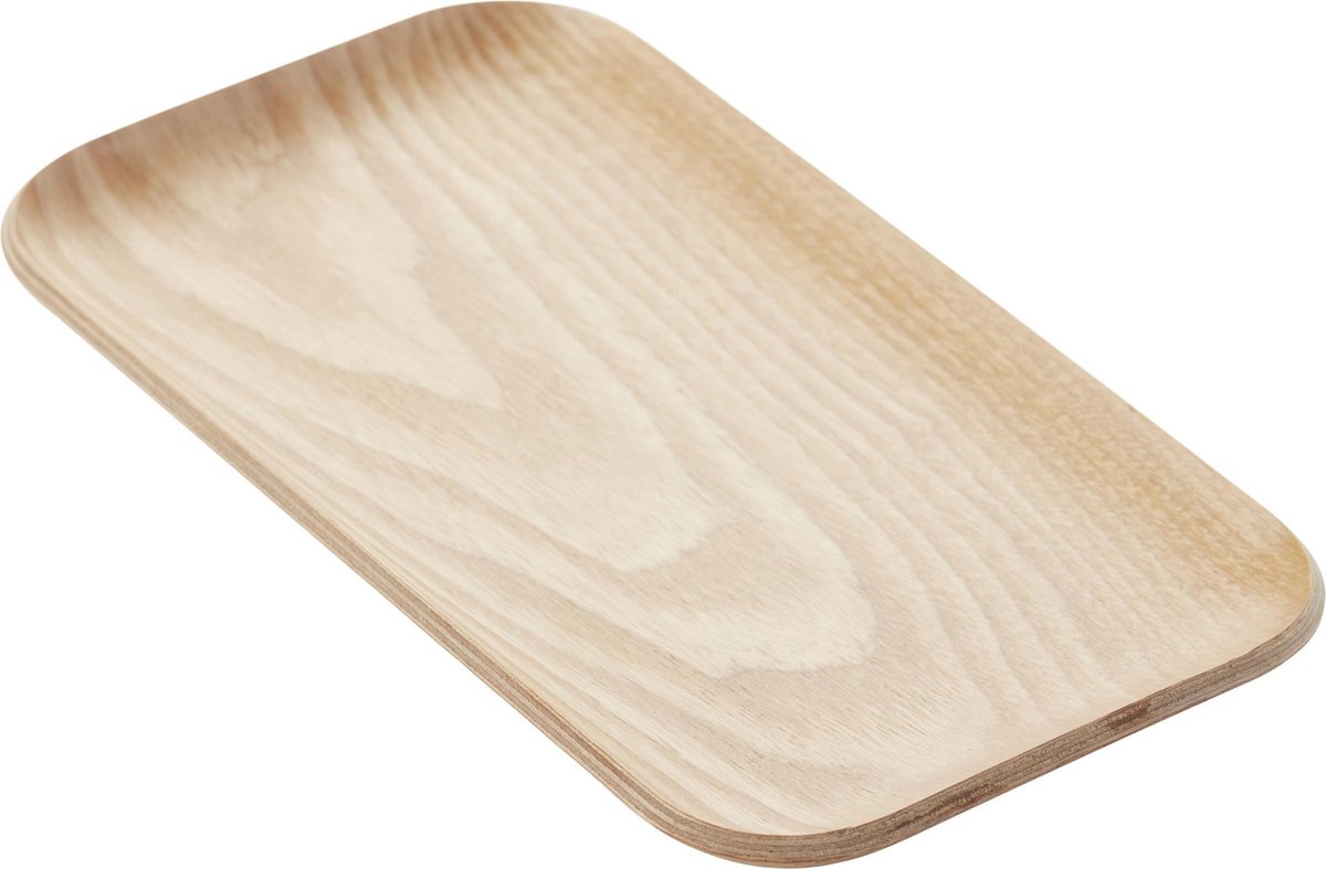 Point-virgule dienblad - rechthoekig - houtkleur - 22.5 x 12.5cm