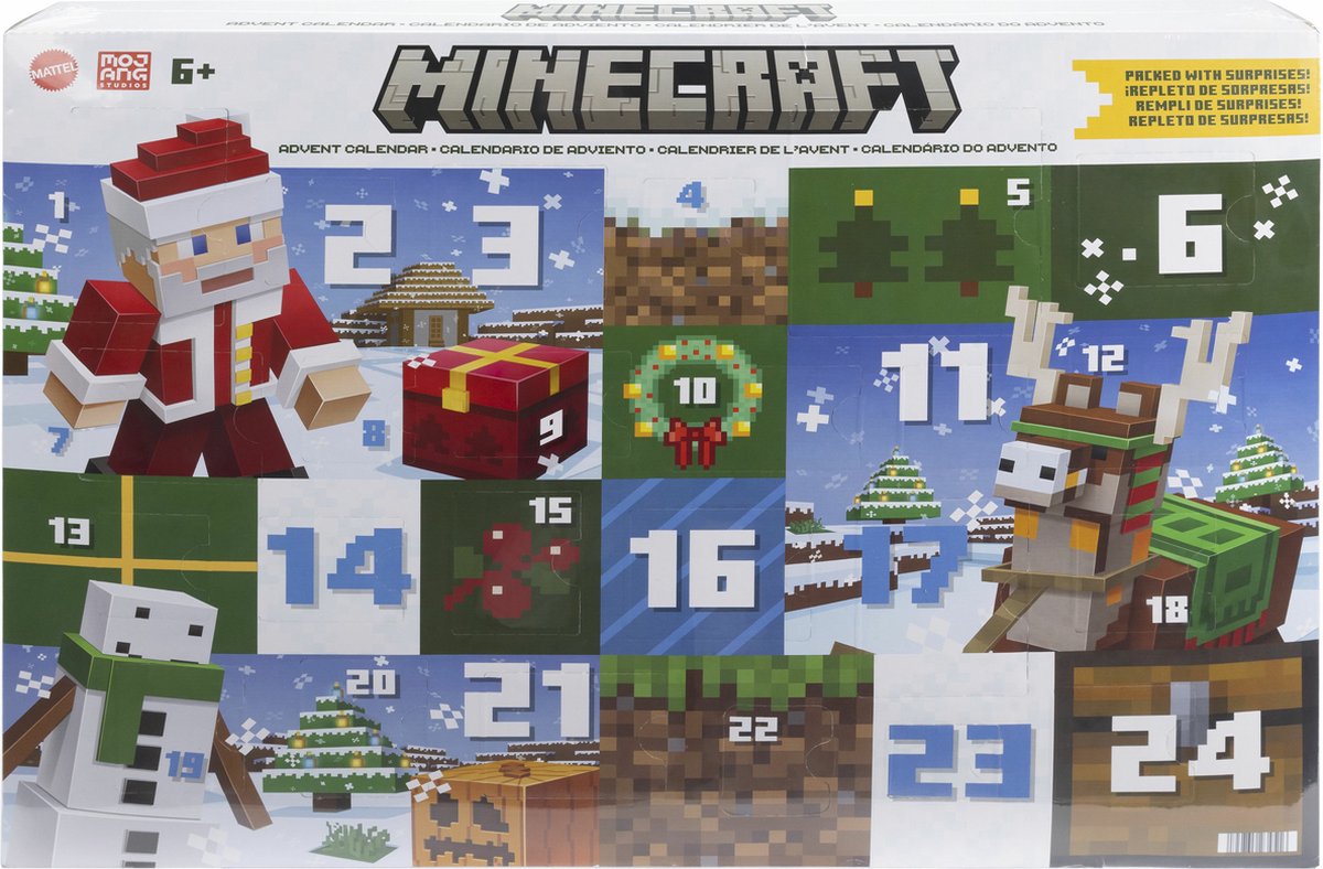 Mattel minecraft advent calendar - speelfigurenset - 24 dagen plezier - 6+ jaar