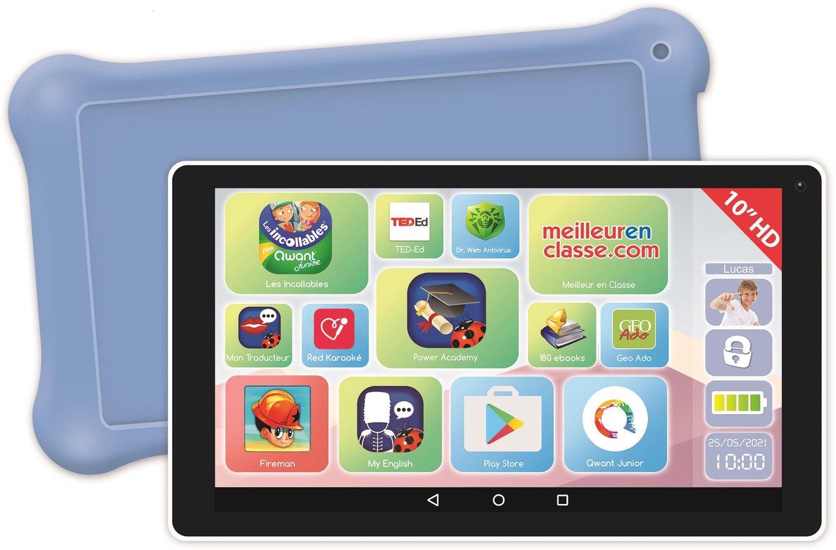 Lexibook - lexitab 10 - tablet per bambini con app educative, giochi e controllo genitori - inclusa custodia protettiva