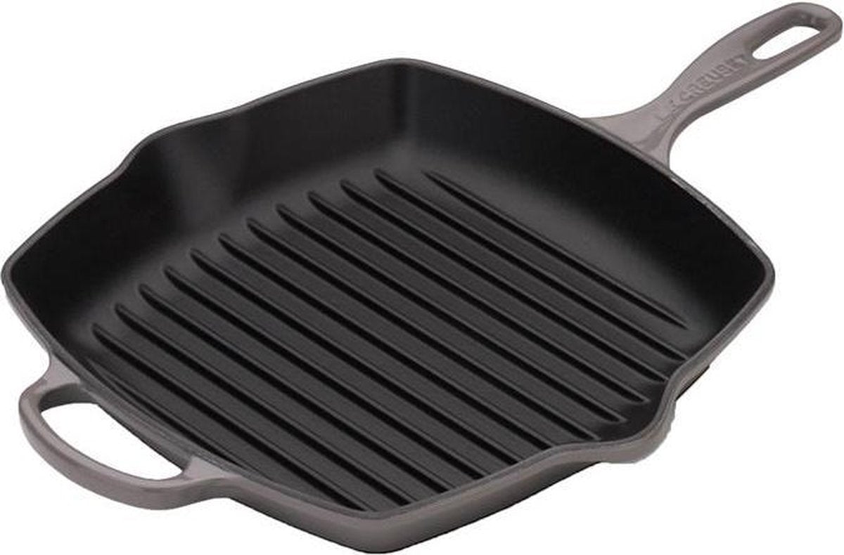 Sartén grill Le Creuset Signature Flint 26 x 26 cm - revestimiento antiadherente esmaltado