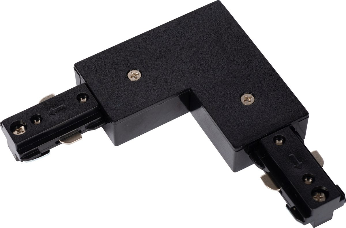 Conector L Lucide para riel - Iluminación para riel con sistema de riel monofásico - izquierda - negro (extensión)