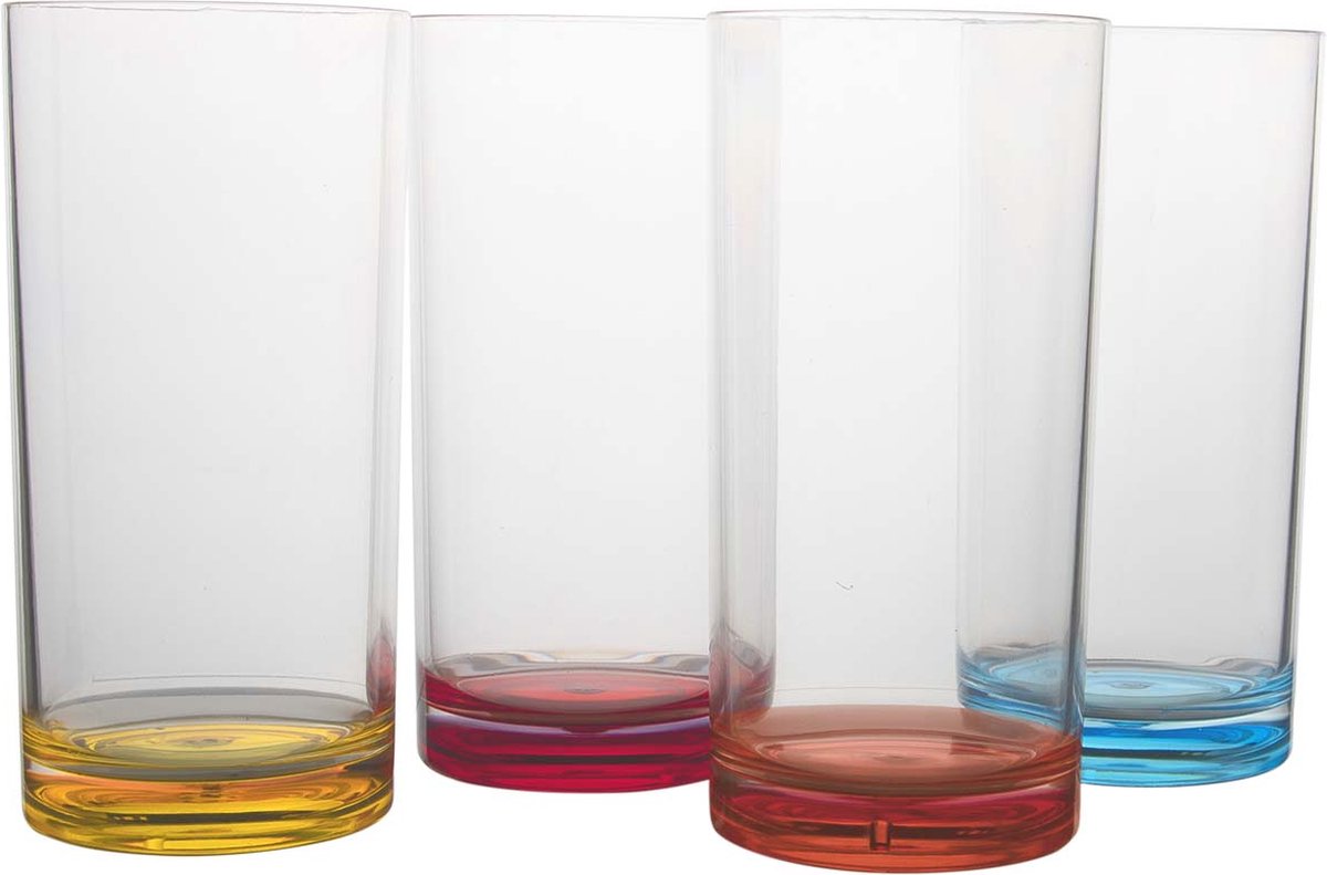 Gimex - linea colore - long drink - arcobaleno - 480 ml - 4 pezzi