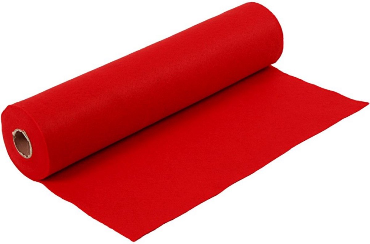 Fieltro hobby Creativ company, ancho: 45 cm, grosor 1,5-2 mm, 180-200 g, rojo, 5 m 1 rollo