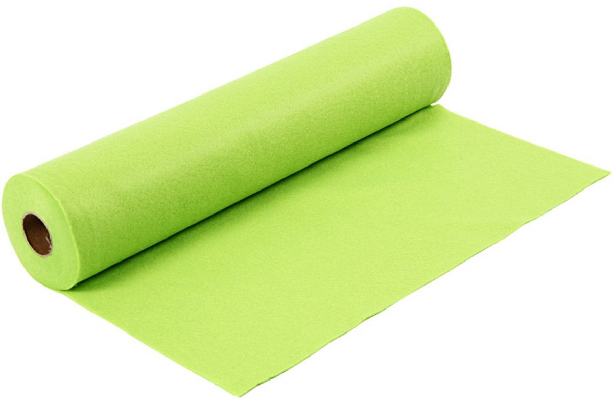 Feltro hobby Creative Company, l: 45 cm, spess. 1,5-2 mm, 180-200 g, verde chiaro, 5 m 1 rotolo