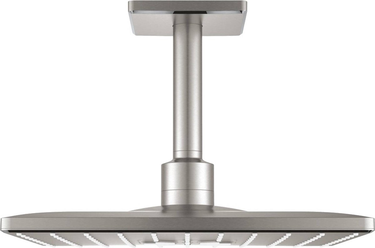 Grohe rainshower hoofddouche+arm vierkant supersteel