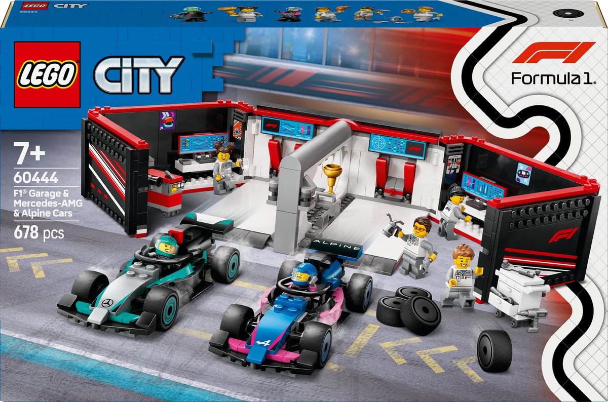 LEGO LEGO CITY 60444 F1 Garage con Mercedes-AMG e Auto alpine