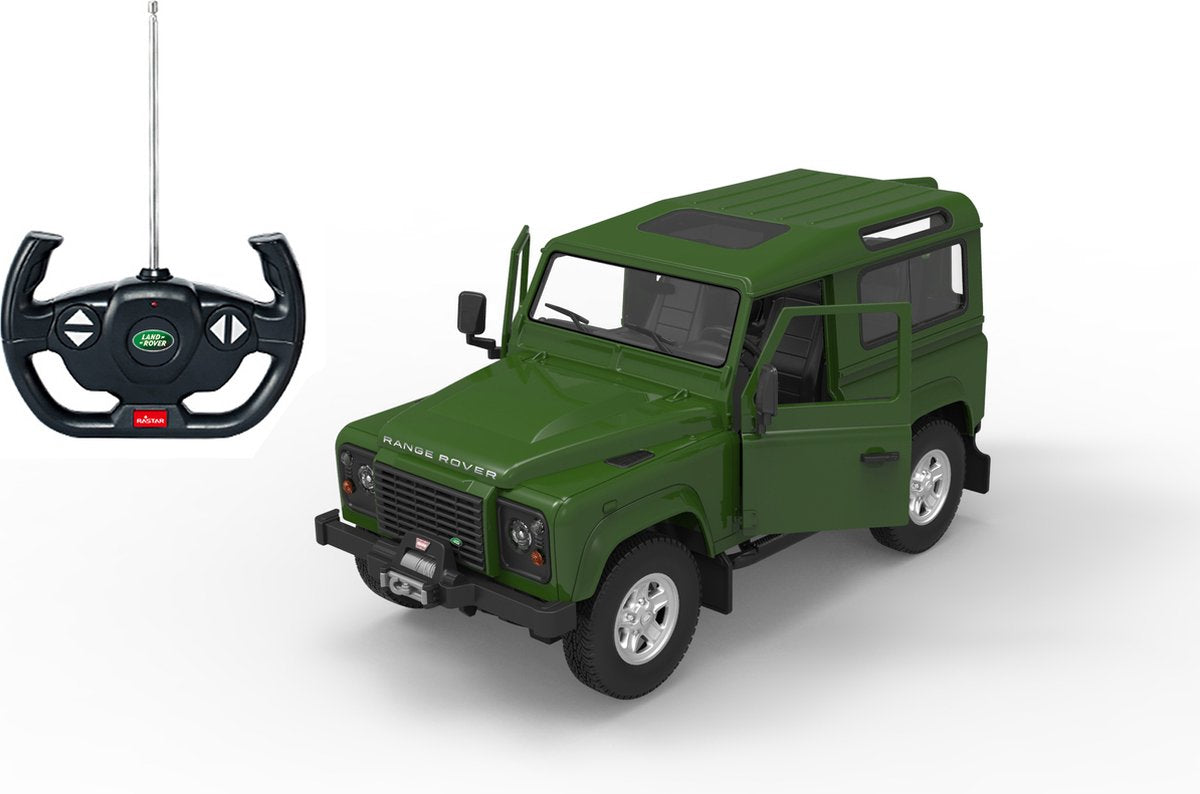 Rastar rc landrover defender 19 cm schaal 1:14 groen