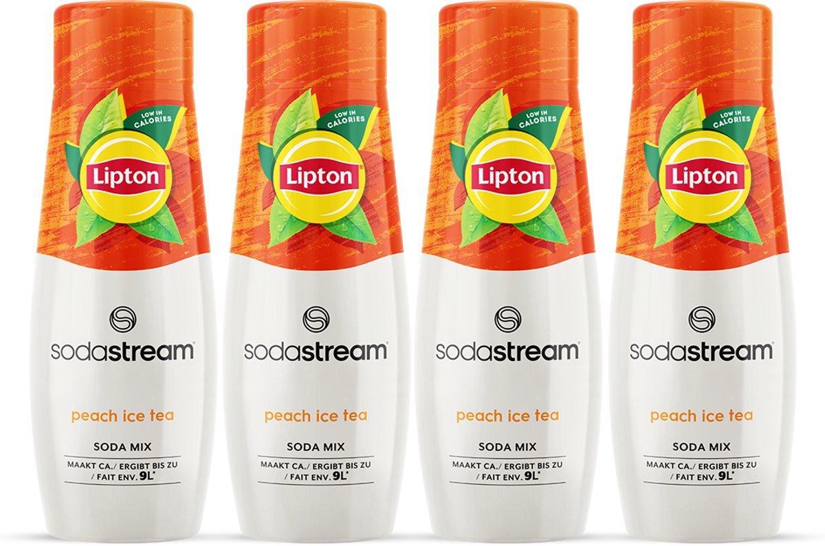 Jarabe de melocotón y té helado Lipton de Sodastream - paquete de 4