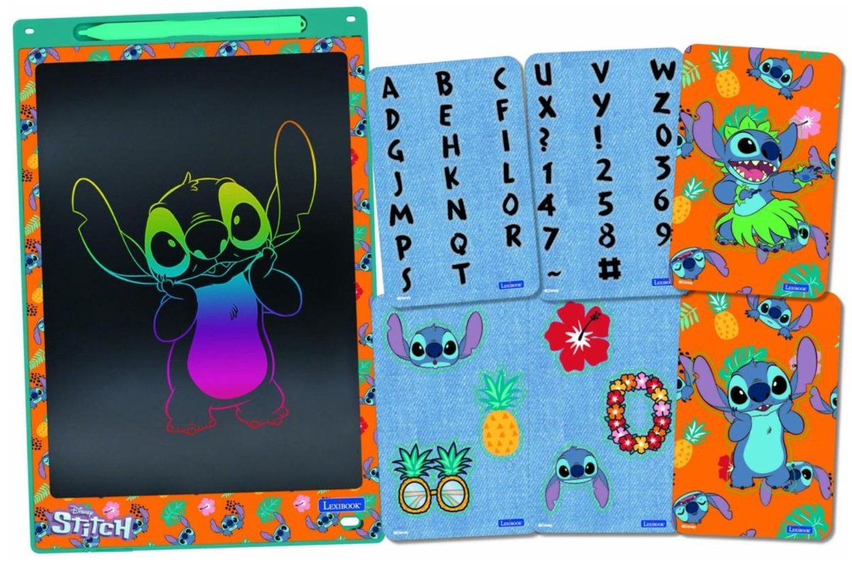 Lexibook stitch 11’’ meerkleurige leer- en teken-e-ink-tablet met sjablonen