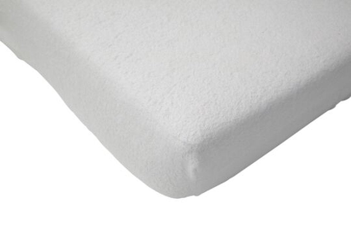 Jollein - sábana ajustable para cuna (blanco) - algodón - poliéster - rizo impermeable - 60x120cm