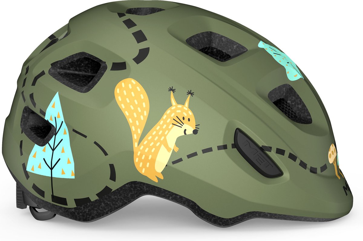 Con casco para niños Hurra - casco de bicicleta para niños - talla xs s (46-52 cm) - verde forrest mate