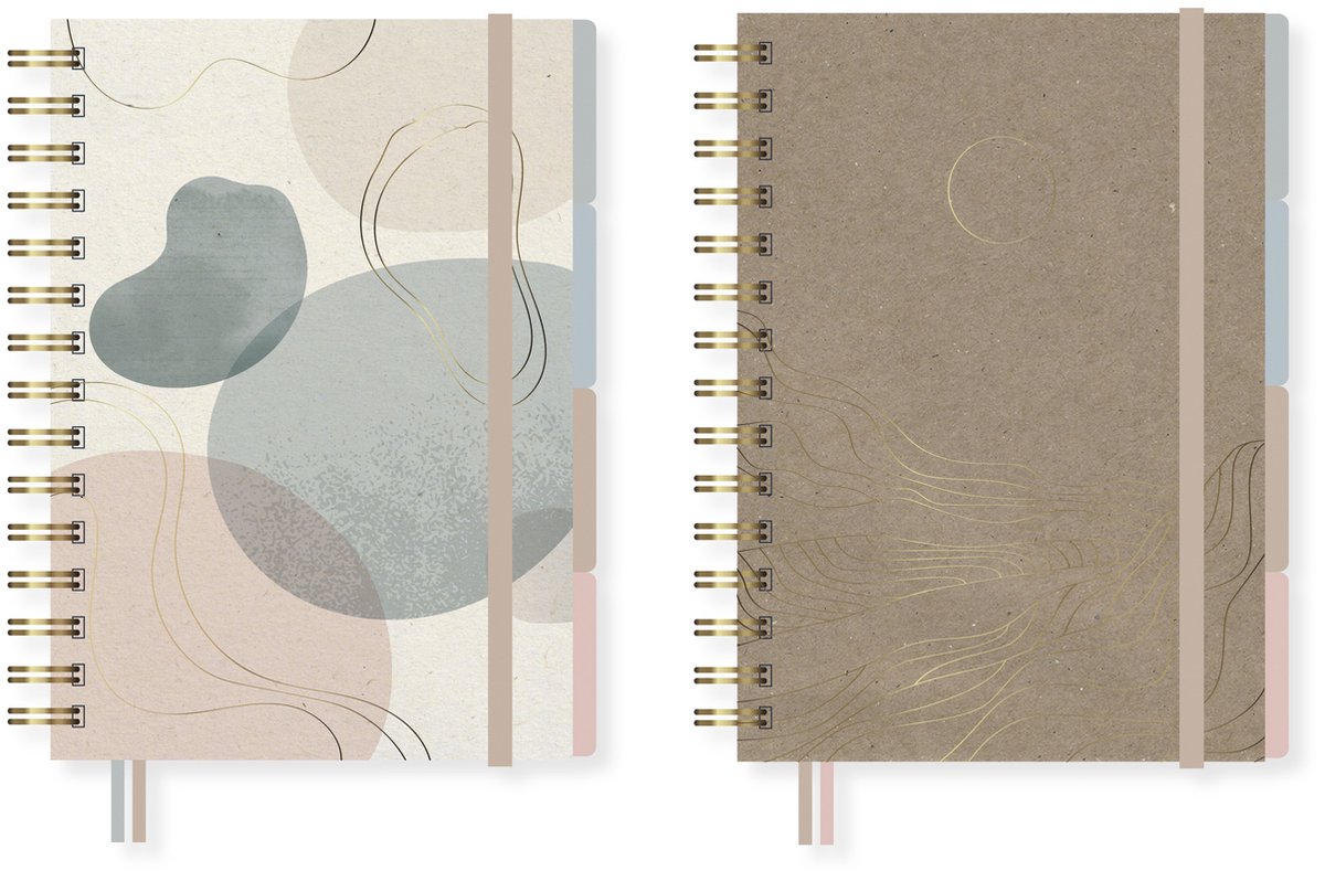 Quaderno Kangaro - quaderno 4 in 1 scene morbide - a5 - copertina rigida - spirale - 80 grammi fsc - 200 pagine - 2 pezzi - k-pm01710011