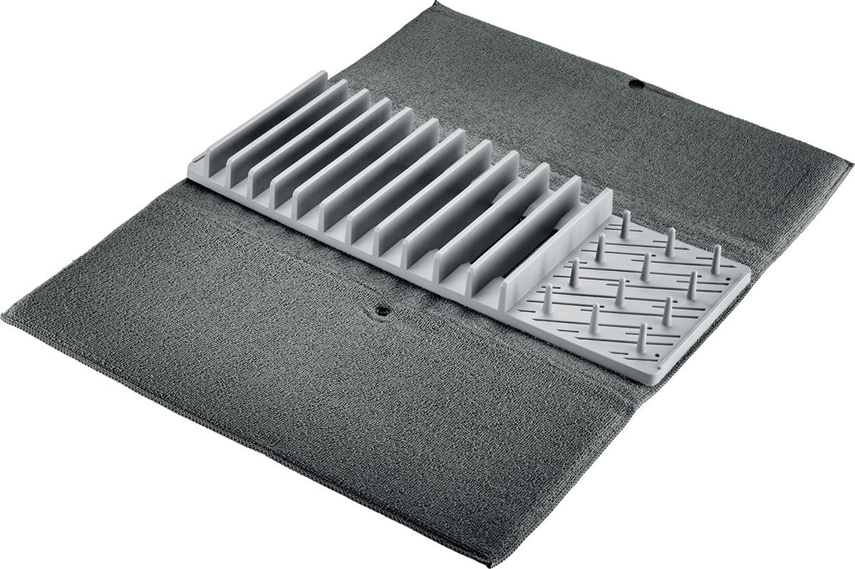 Westmark Escurreplatos con soporte para platos - Escurridor muy absorbente con soporte para platos, muy absorbente, lavable a máquina, ideal para platos que gotean - 60 x 46 cm