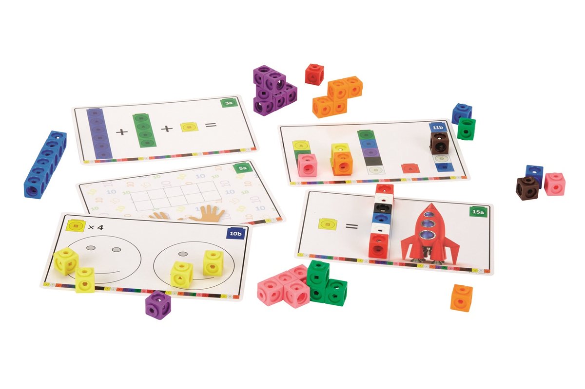 Risorse didattiche mathlink cubes - giocattoli matematici per 3+ anni - 100 pezzi