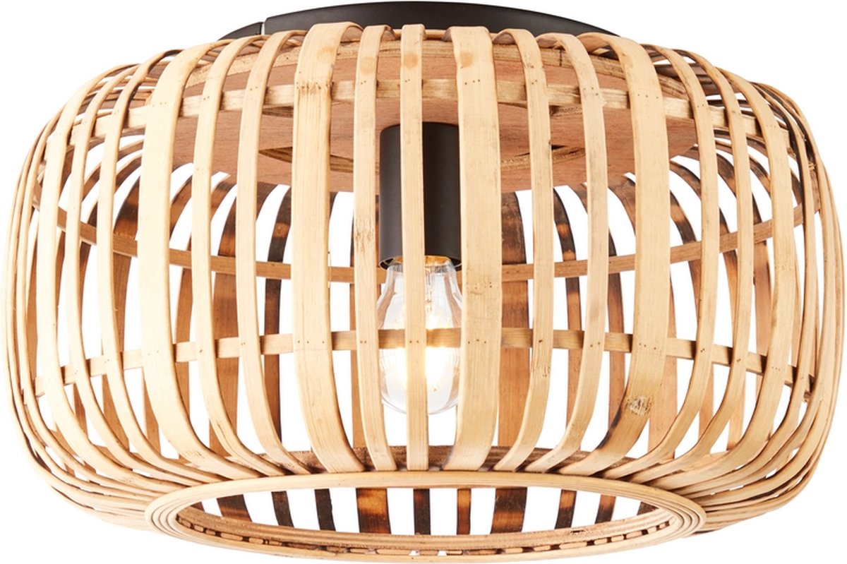 Brilliant woodrow - lámpara de techo - e27 max 1x60w - marrón bambú