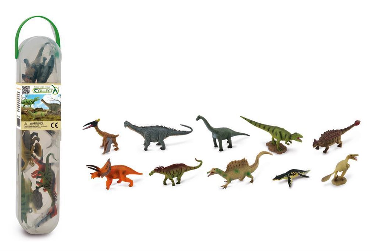 Mini set di figurine Collecta - 10 dinosauri - preistoria - dipinti a mano - miniatura