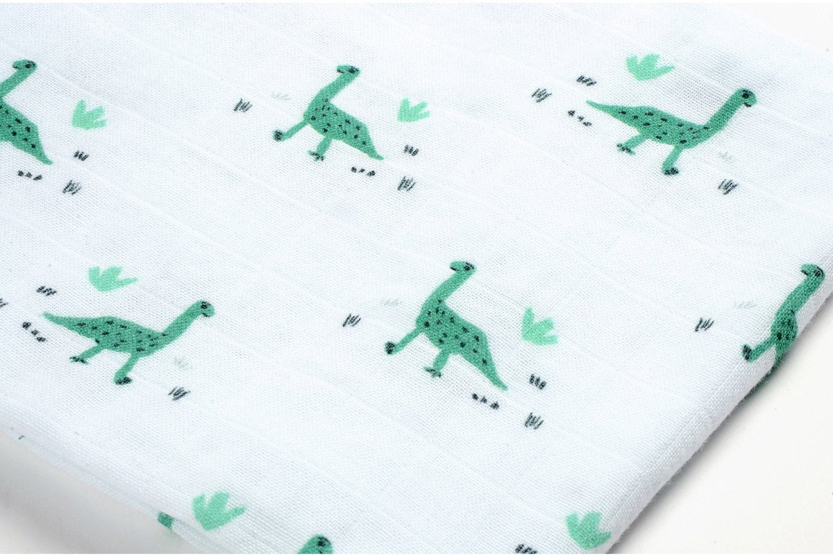 Panni Béaba ele – set di 3 panni tetra – panno 100% cotone organico – 70×70 cm – mussola ultra morbida traspirante – inclusa confezione regalo deluxe – verde giurassico