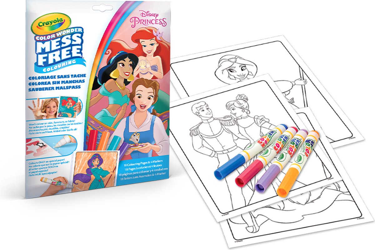 Crayola - meraviglia dei colori - pacchetto hobby - principesse Disney - libro da colorare per bambini